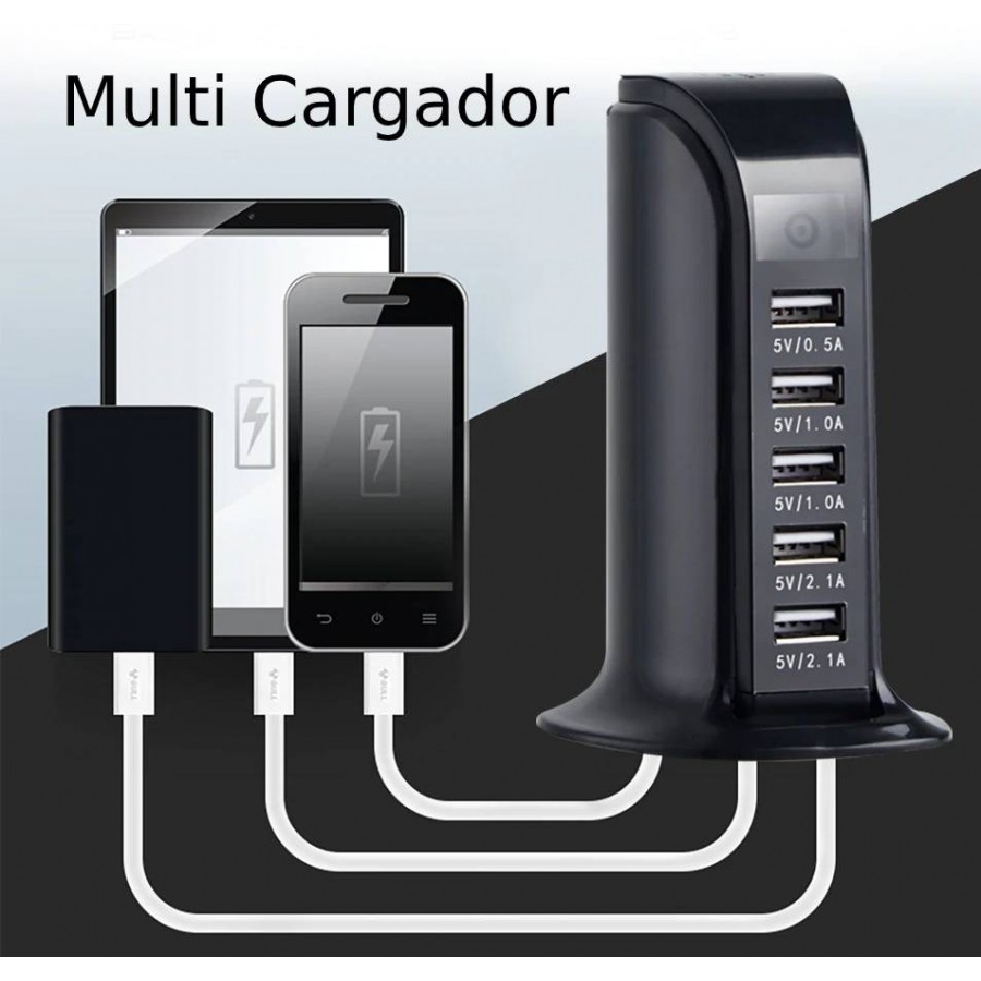 Multi Cargador USB Espía Wifi de 5 puertos